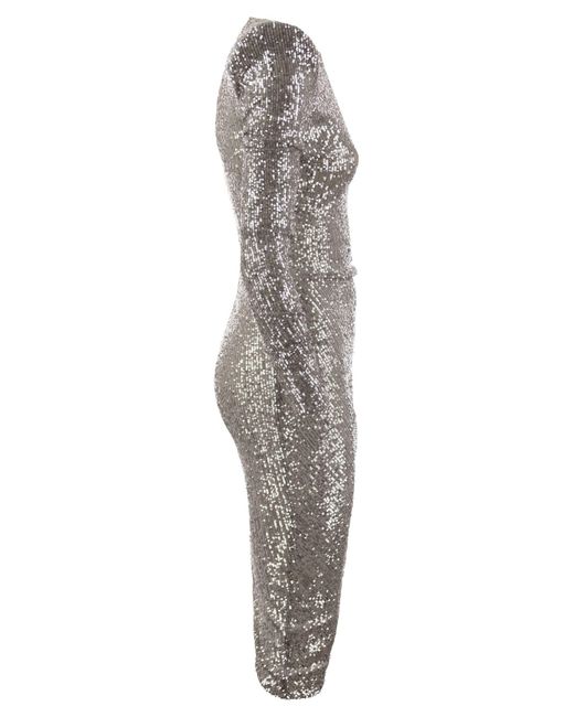 Sequin minidress con falda asimétrica Elisabetta Franchi de color Gray