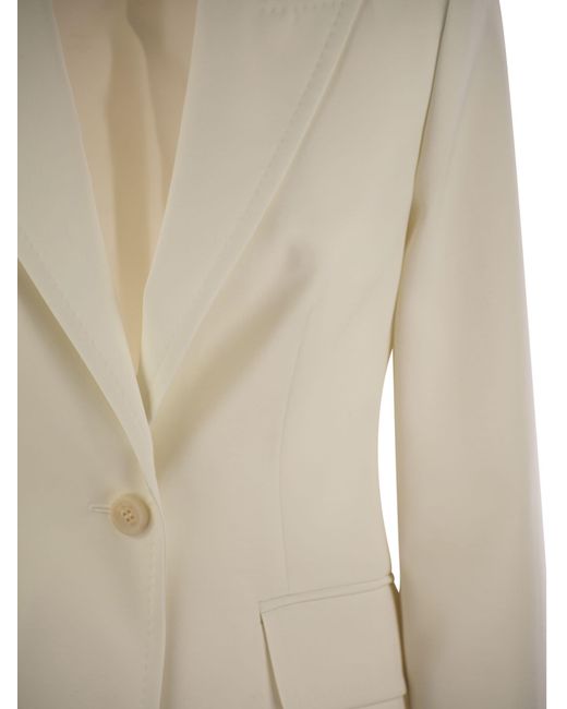 Max Mara White Palchi Wool Gabardine Blazer