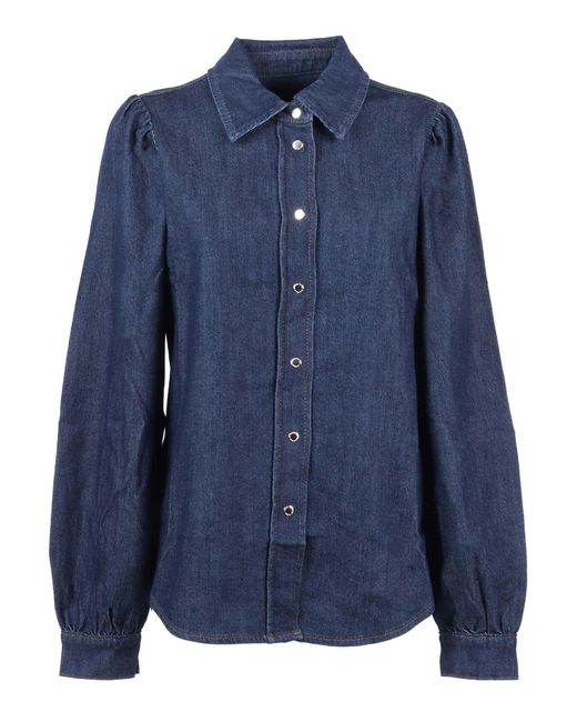 7 For All Mankind Blue Puff Sleeves Shirt Halona