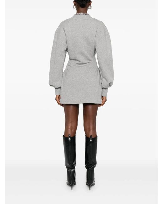 The Attico De Attico Cotton Mini -jurk in het Gray