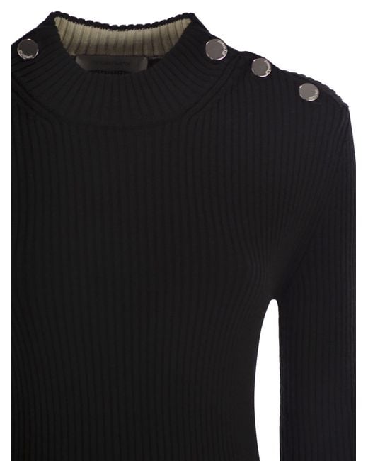 Sportmax Black Renania Fitted Jumper With Buttons