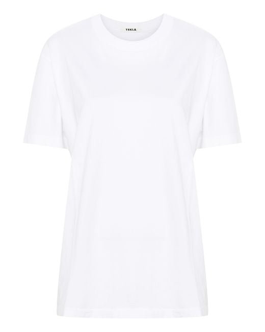 Tekla White Sleeping T Shirt