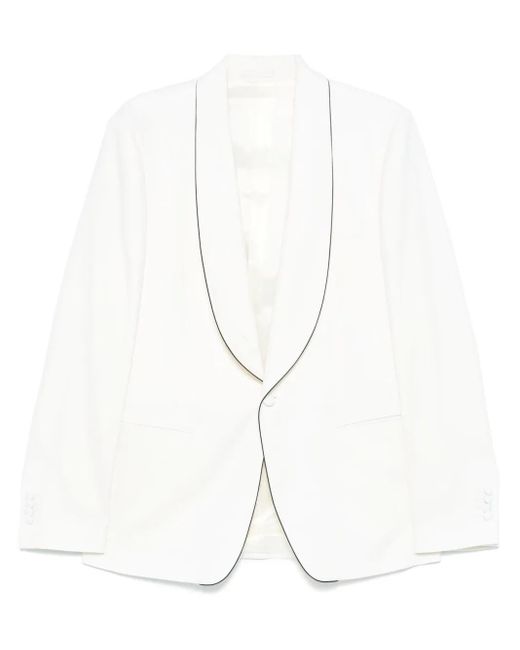 Lardini White Blazer With Contrasting Details
