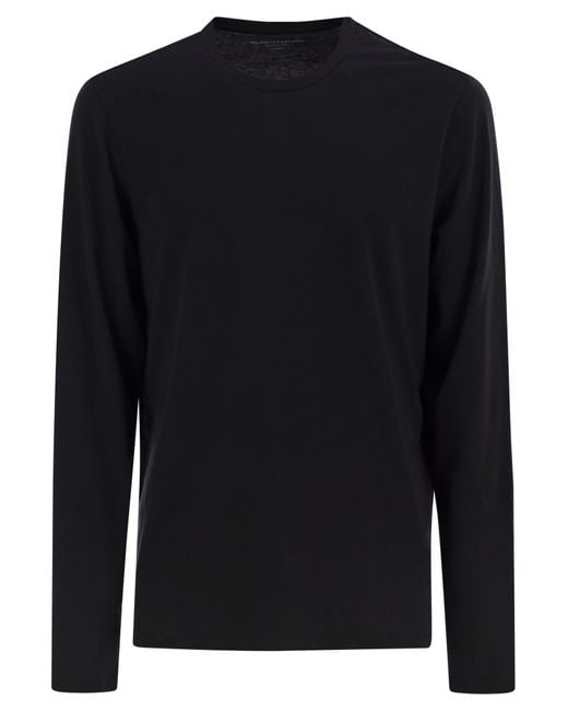 Majestic Black Long Sleeved Crew Neck T Shirt