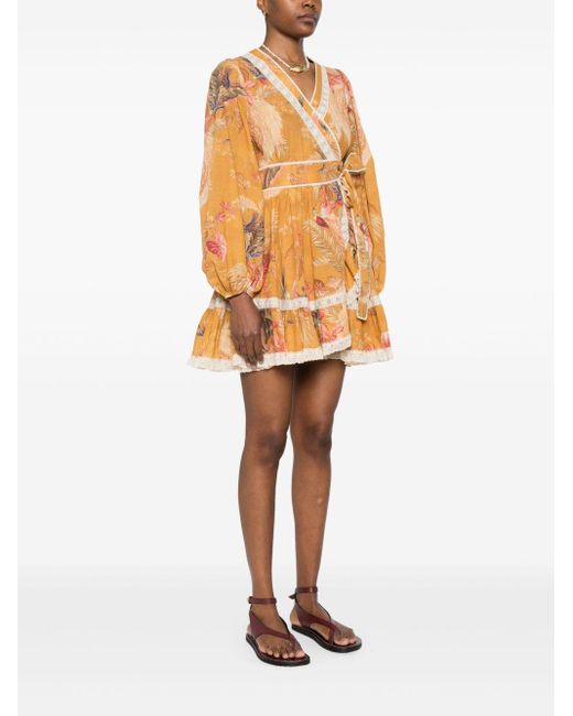 Zimmermann Orange Ascension Minikleid