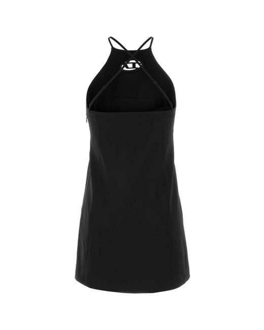 DIESEL Black Stretch Twill Mini Dress