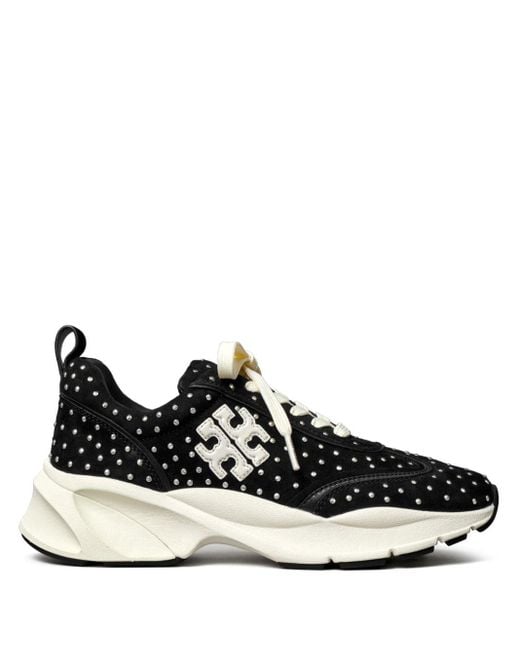 Tory Burch Black Good Luck Studded Trainer