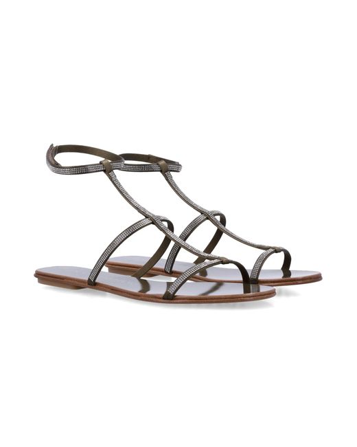 Pedro Garcia Metallic Flat Shoes