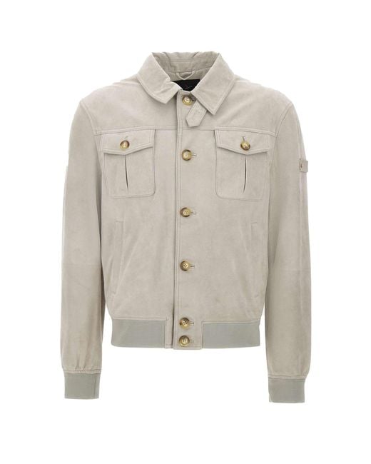 Peuterey White Giubbino Destiny Suede Sabbia