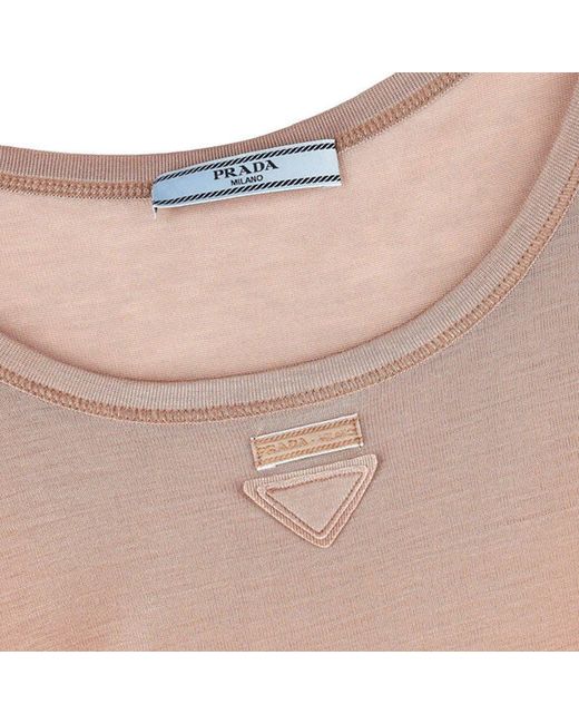 Prada Pink Sleeveless Logo Top for men