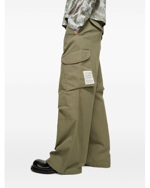 Acne Green Utility-Inspired Straight Pants With Flap Pockets for men