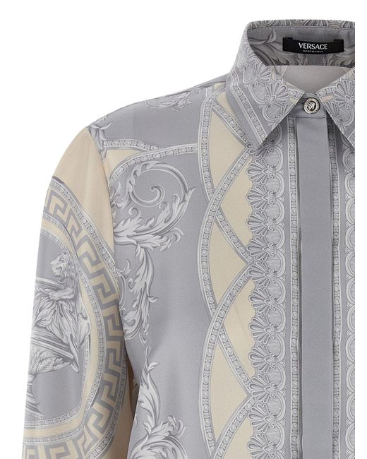 Versace Silk Shirt De Snit Van De Goden in het Natural