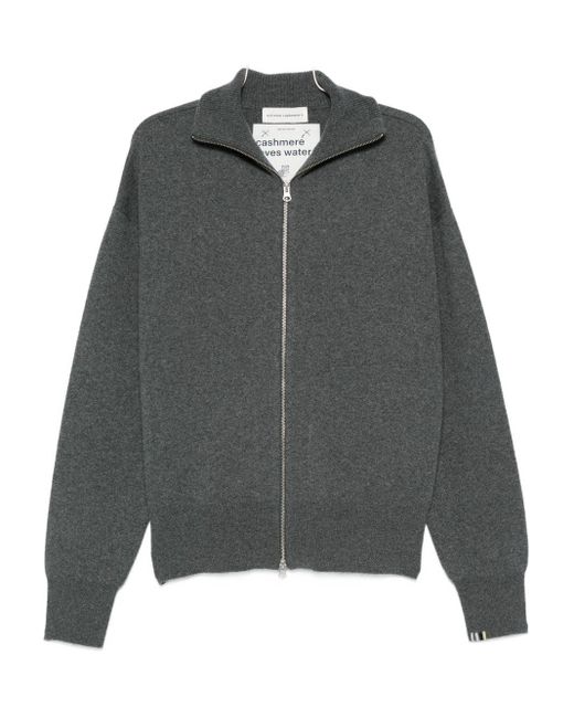 Extreme Cashmere Gray Cashmere Zipped Cardigan