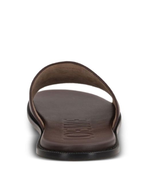 Loewe Brown Flex Anagram Leather Slides