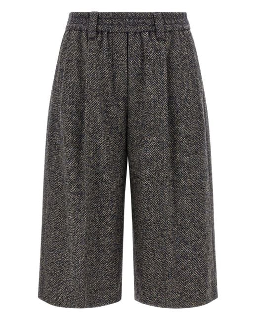 Bermudas con motivo de espiga Brunello Cucinelli de color Gray