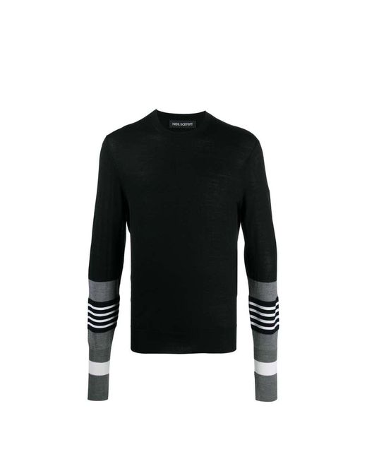 Neil Barrett Black Wool And Silk Sweater for men