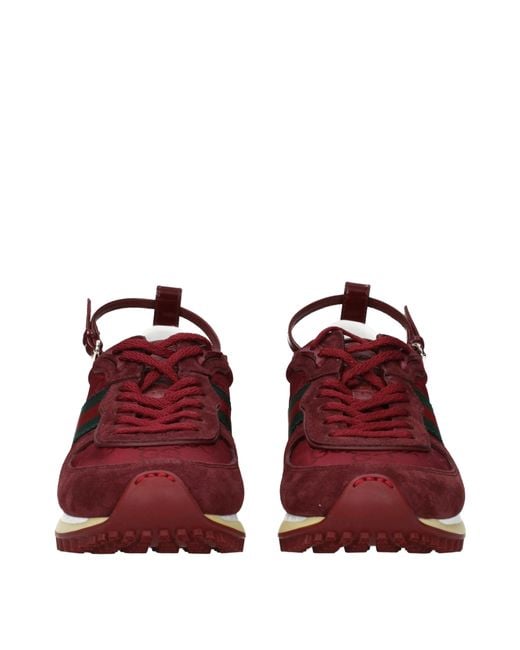 Gucci Red Sneakers Fabric
