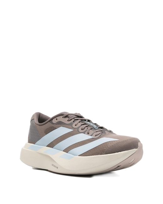 Adidas White Adizero Evo Striped Panelled Sneakers