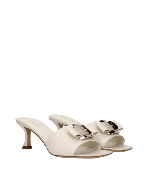 Ferragamo Natural Zelie Sandals/Mascarpone Leather