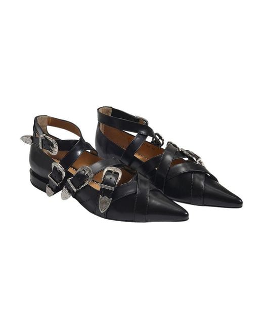 Toga Black Aj926 Flat Shoes Polido