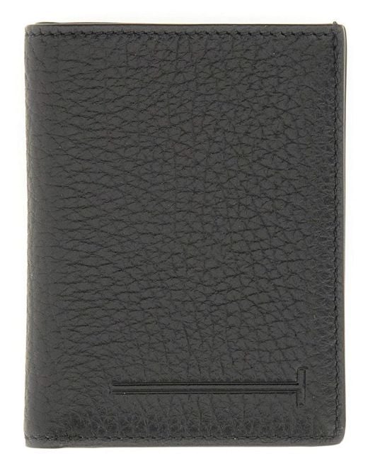 Tom Ford Leder "T" Brieftasche in Black für Herren