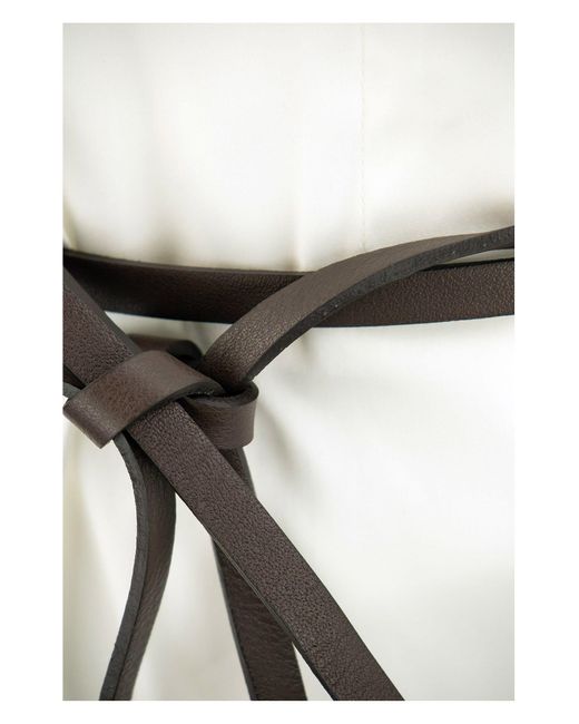 Camisa blanca de con cinturón de cuero Peserico de color White