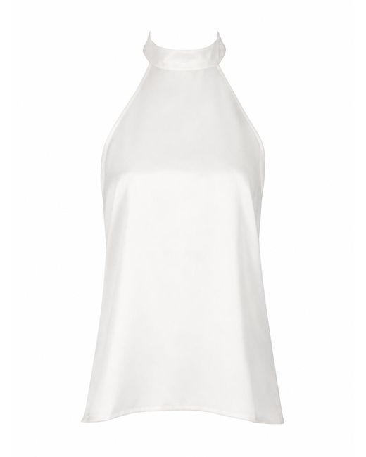 LA ROSE White Tank Top Silk