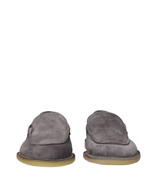 Dolce & Gabbana Blue Dolce&Gabbana Slip On New Florio Ideal Uomo Suede/Lead