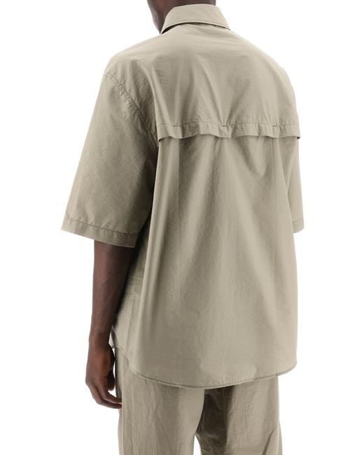 Camisa de líquido de algodón de manga corta de Lemaire de hombre de color Natural
