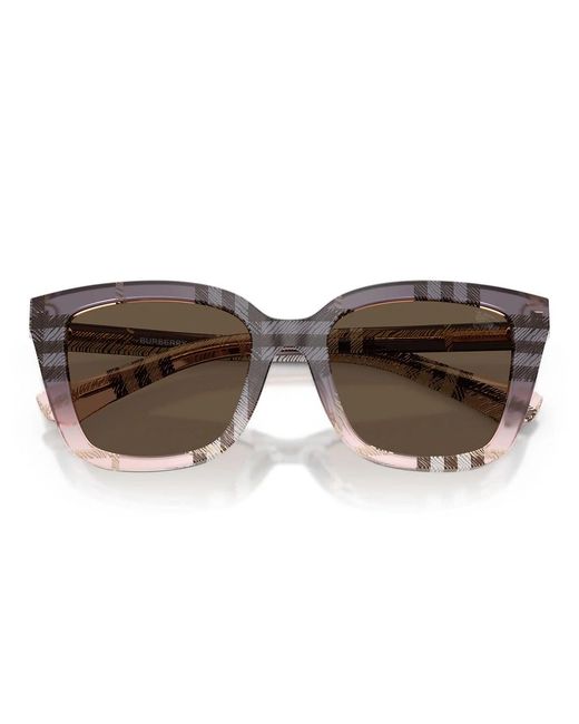 Burberry Zonnebril Be4487 422073 Geruit Gradiënt Roze/bruin Dames in het Brown