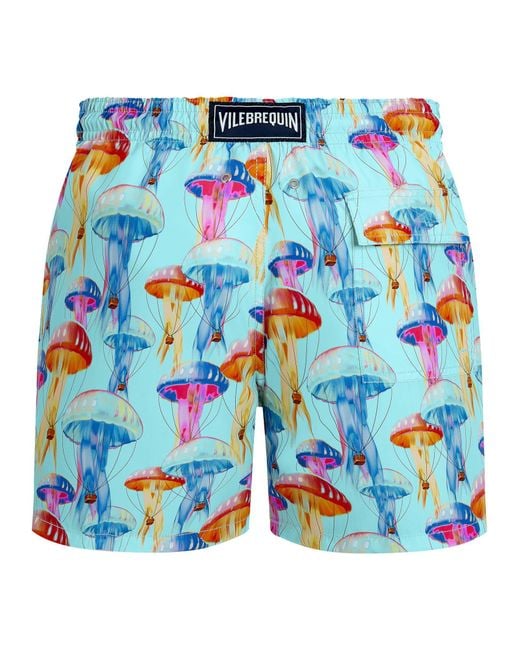 Vilebrequin Blue Recycled Polyamide Swim Shorts With Jellyfish Print for men