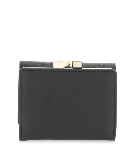 Vivienne Westwood Small Frame Saffiano Wallet in het Black