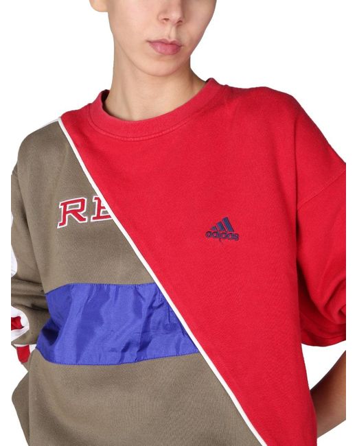 1/OFF Red Hybrid Sweatshirt