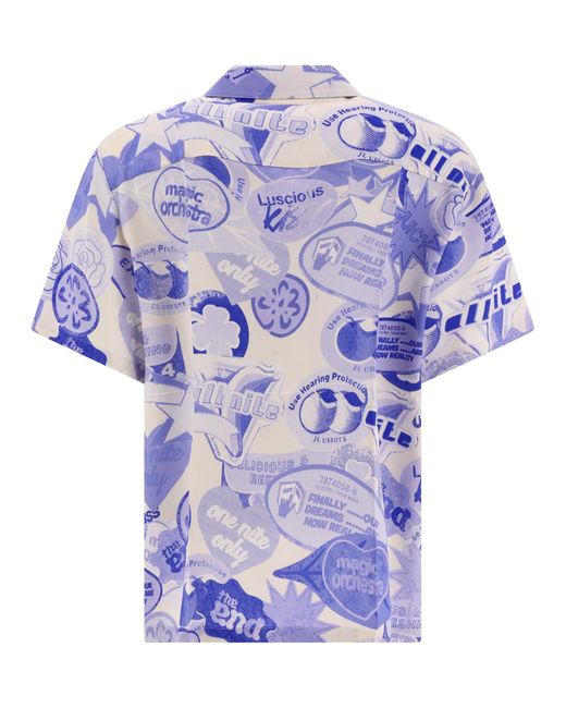 Camisa impresa Jil Sander de hombre de color Blue