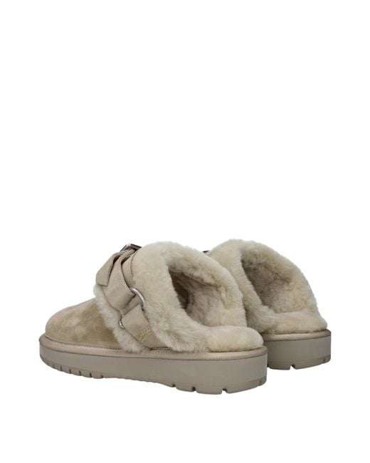 Burberry Green Leather Slippers