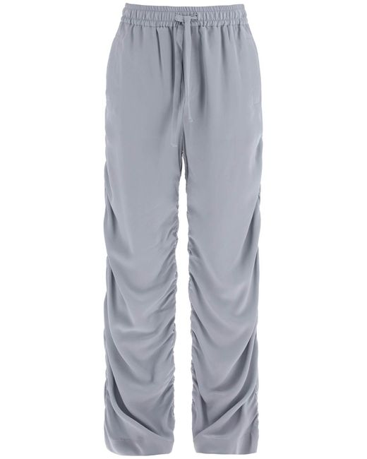 Pantaloni Drappeggiati In Crepe Satin di Dolce & Gabbana in Gray da Uomo