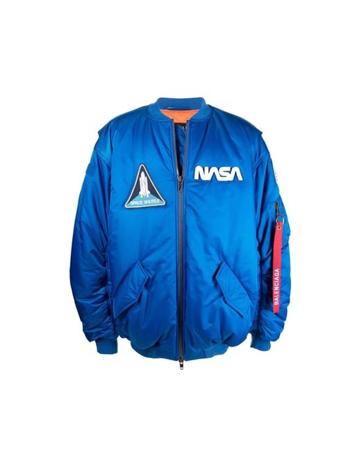 Multi Patch NASA Bomber Jacket Balenciaga pour homme en coloris Blue