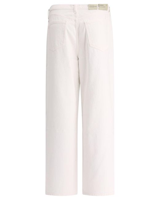 Jeans larghi bassi di di Agolde in White