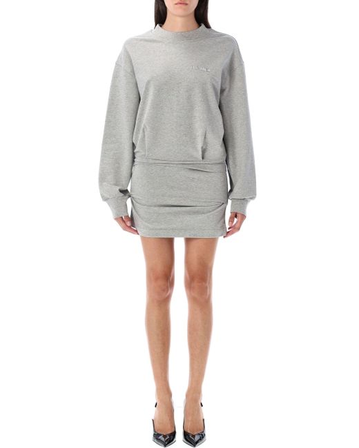 The Attico Gray Light American Fleece Mini Dress