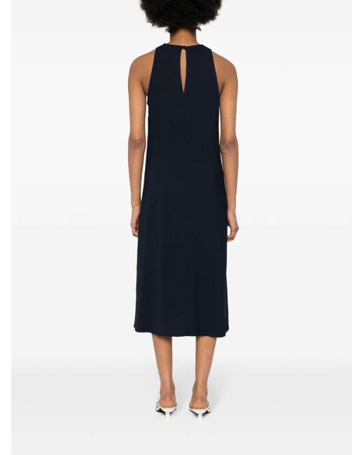 Erika Cavallini Semi Couture Blue Cady-Texture Midi Dress