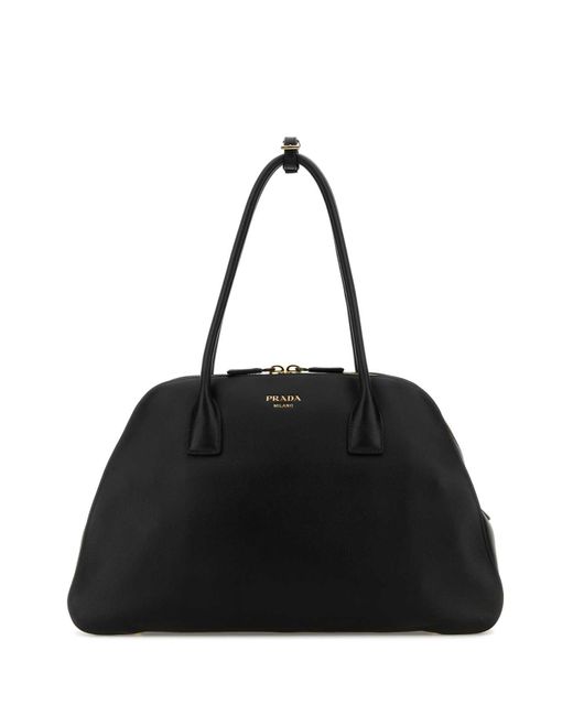 Prada Black Leather Medium Shopping Bag