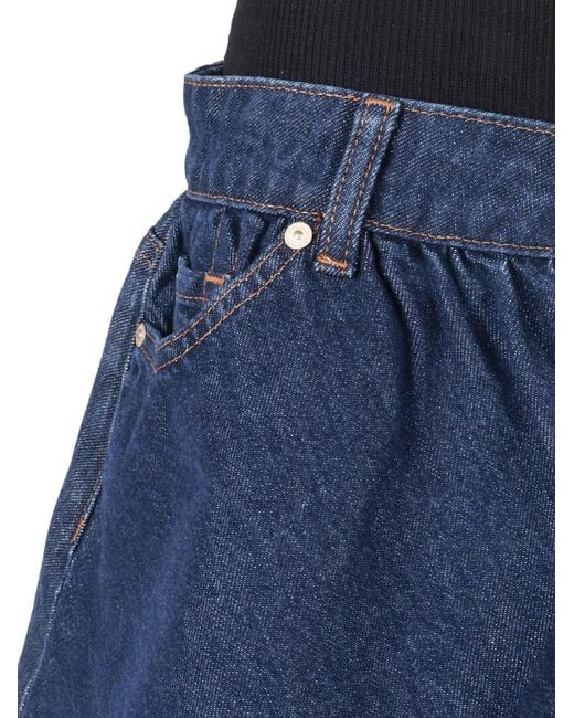 7 For All Mankind Blue Banded Mini Skirt Soul