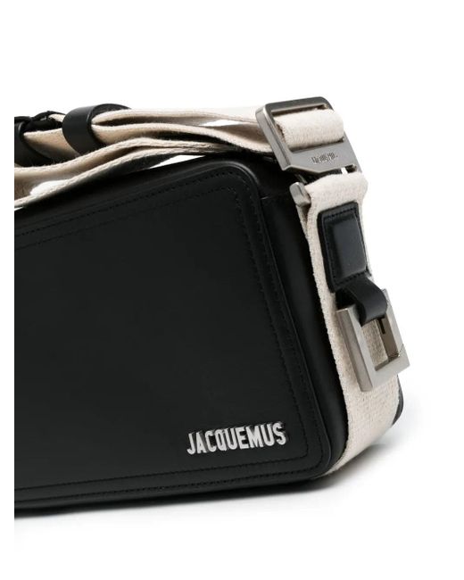 Jacquemus Black Le Cuerda Horizontaler Messenger -Tasche