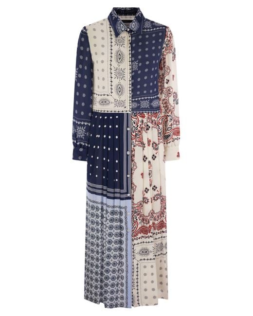 Weekend by Maxmara Blue Zuai Printed Viscose Chemisier