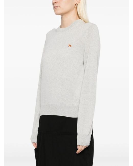Maison Kitsuné White Baby Fox Merino Regular Jumper