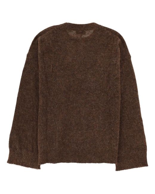Ganni Red Graphic Crew Neck Sweater