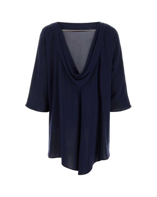 Max Mara Blue Midnight Triacetate Blend Ferro Blouse