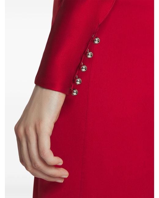 Lanvin Red Draped Fitted Dress Rwdr00186041P25