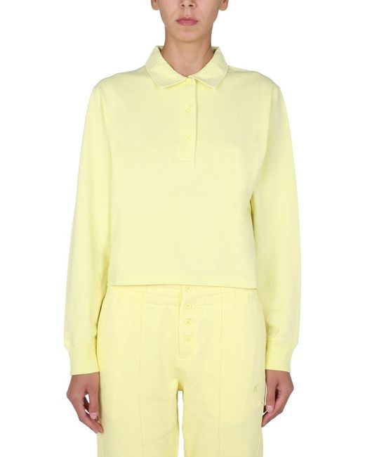 Helmut Lang Yellow Solid Shirt Collar Polo