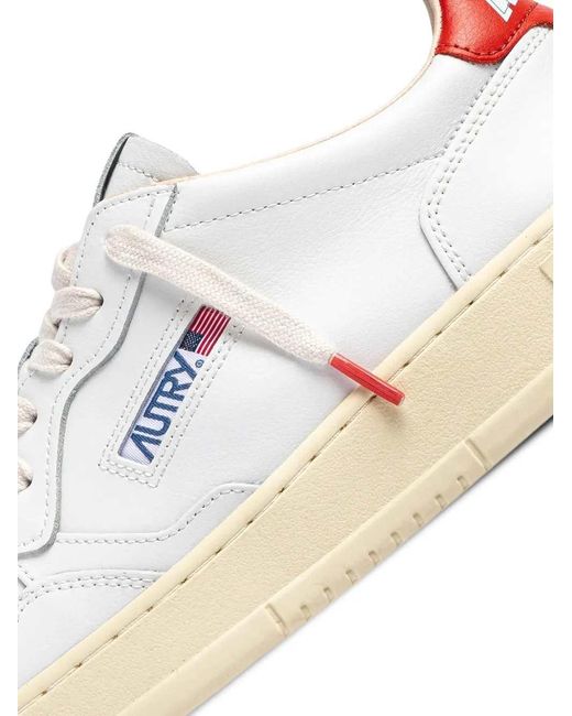 Autry White Medalist Leather Sneakers